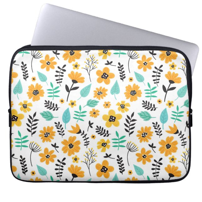 Housse Pour Ordinateur Portable Drawn Floral (Devant)