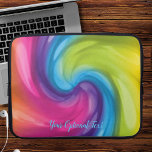 Housse Pour Ordinateur Portable Dreamy Rainbow Swirl<br><div class="desc">Cette pochette tourbillonnant richement colorée est prête pour votre nom ou autre texte personnalisé (facultatif). Choisissez parmi trois options de taille.</div>