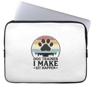 Housse Pour Ordinateur Portable Dresseur de chiens, je fais asseoir, vintage, chem