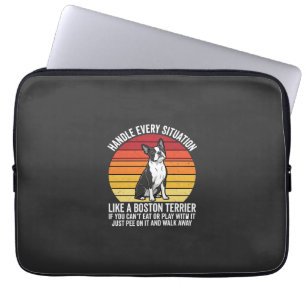Housse Pour Ordinateur Portable Drôle attitude de Boston Terrier Rétro