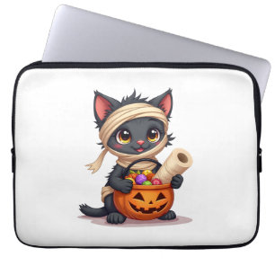 Housse Pour Ordinateur Portable Drôle Cat Horror Movies mignonne Halloween pour Ki
