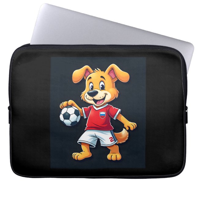Housse Pour Ordinateur Portable Drôle Dabbing Chien Russie Soccer Jersey Russe Foo (Devant)