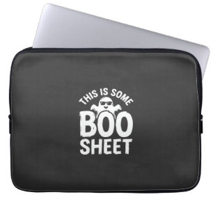 Housse Pour Ordinateur Portable Drôle de feuille de Boo fantôme Halloween Design_1