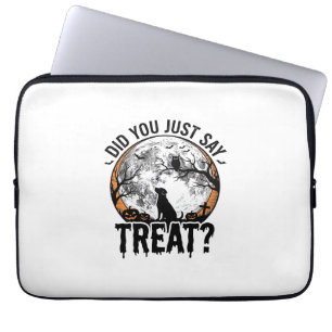 Housse Pour Ordinateur Portable Drôle de friandise pour chien Halloween Design vec