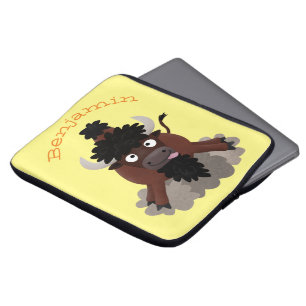 Housse Pour Ordinateur Portable Drôle dessin animé de bison de buffle