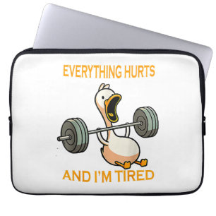 Housse Pour Ordinateur Portable Drôle gymnase canard Citer tout fait mal et je sui