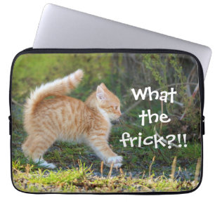 Housse Pour Ordinateur Portable Drôle surpris Ginger Kitten Qu'est-ce que le Frick