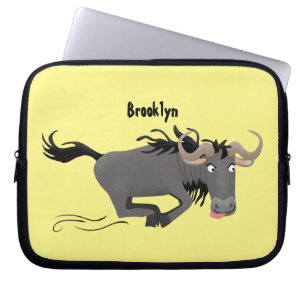 Housse Pour Ordinateur Portable Drôle wildebeest tourner dessin animé illustration