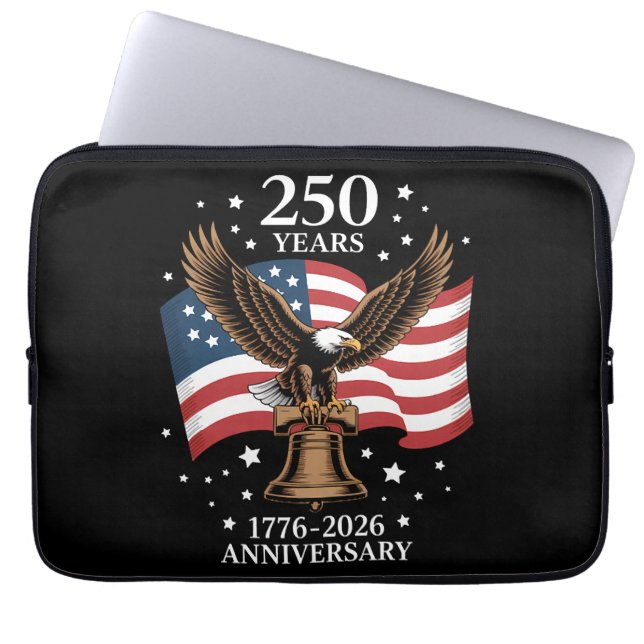 Housse Pour Ordinateur Portable Eagle and Flag 250 Years of America 1776-2026 (Devant)