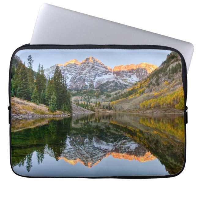 Housse Pour Ordinateur Portable Eau | Maroon Bells Lake Aspen Trees (Devant)