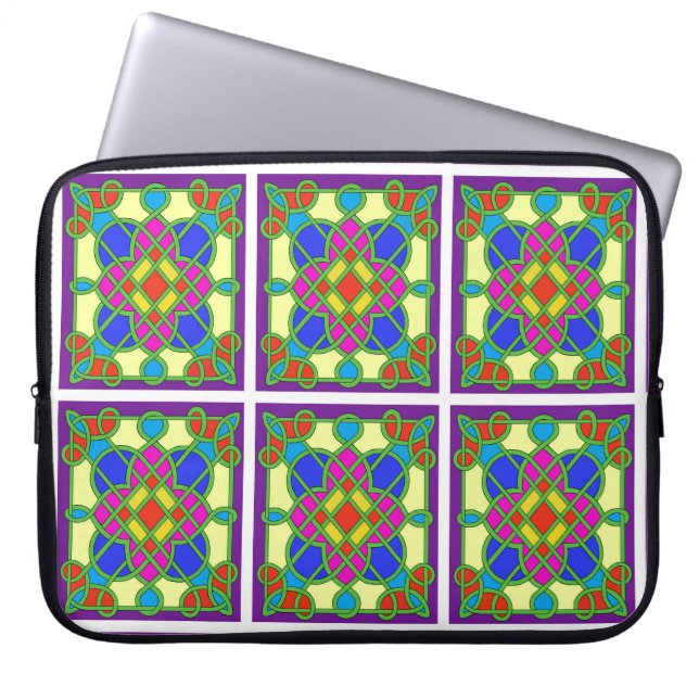 Housse Pour Ordinateur Portable Effet de vitrail celtique (Devant)