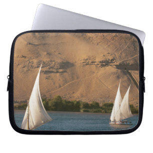Housse Pour Ordinateur Portable Égypte, Assouan, Nil, voiliers Felucca,