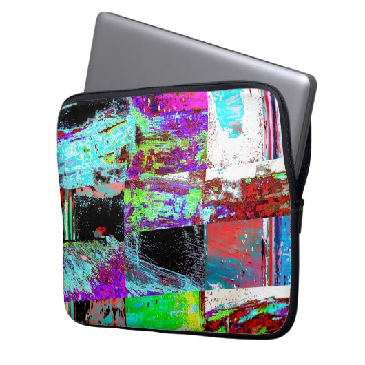 Housse Pour Ordinateur Portable Electronics Bag – Abstract Grid (devant gauche)