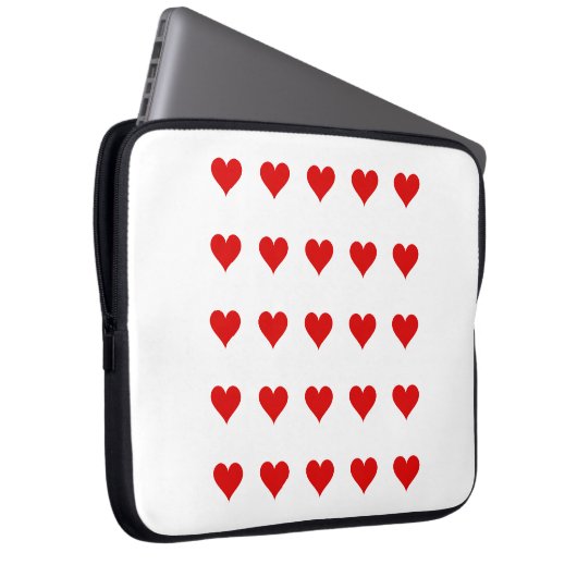 Housse Pour Ordinateur Portable Electronics Bag with hearts. (Devant droit)