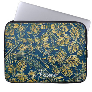 Housse Pour Ordinateur Portable Elégance bleu or