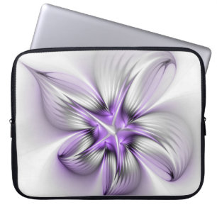 Housse Pour Ordinateur Portable Élégance florale Art Abstrait Violet Fractal moder