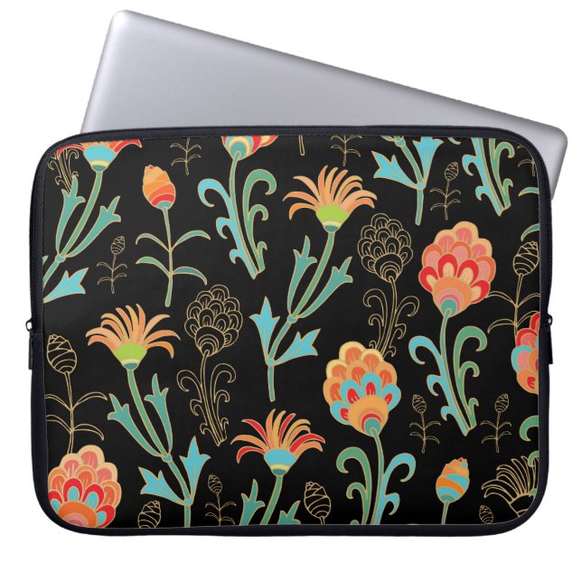 Housse Pour Ordinateur Portable Élégance florale orientale transparente (Devant)