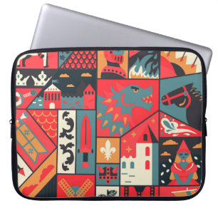 Housse Pour Ordinateur Portable Élégance médiévale : Conception Motif transparente