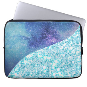 Housse Pour Ordinateur Portable Elégant Bleu Moderne dégradé galaxie parties scint