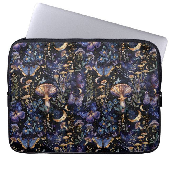 Housse Pour Ordinateur Portable Elegant Butterfly Floral Moons Pattern (Devant)