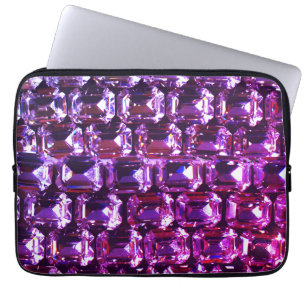 Housse Pour Ordinateur Portable Élégant diamants de pierres précieuses violettes
