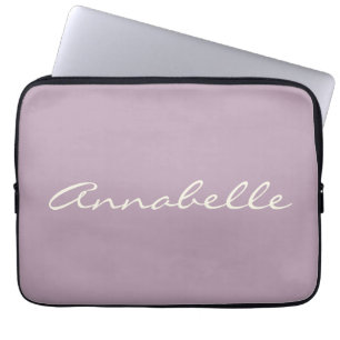 Housse Pour Ordinateur Portable Élégant Dusty Lilac manuscrit Nom du script person