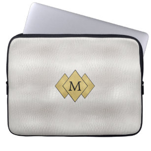 Housse Pour Ordinateur Portable Élégant élégant Faux cuir blanc personnalisé