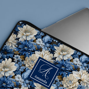 Housse Pour Ordinateur Portable Élégant étui pour ordinateur portable en fleurs bl