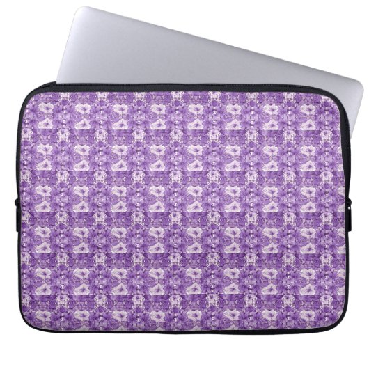 Housse Pour Ordinateur Portable Elegant floral pattern in purple tones (Devant)