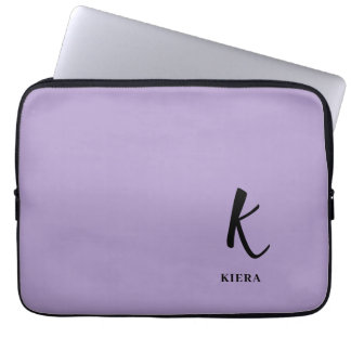 Housse Pour Ordinateur Portable Elegant Lavender Monogram Laptop Sleeve