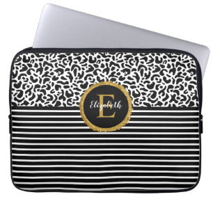 Housse Pour Ordinateur Portable Élégant Manche d'ordinateur portable Léopard Noir