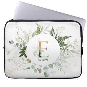Housse Pour Ordinateur Portable Élégant manches d'ordinateur portable vert Floral