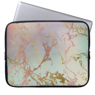 Housse Pour Ordinateur Portable Elegant Marble   Copper Sage Mint Green Rose Gold