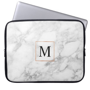 Housse Pour Ordinateur Portable Elégant marbre et faux Foil Bordure de l'ordinateu