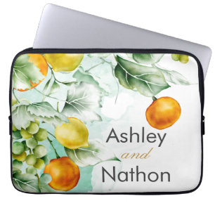 Housse Pour Ordinateur Portable Elégant Mariage d'été fleuri & Fruits