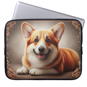 Housse Pour Ordinateur Portable Elégant réaliste couleur frontière corgi chien Bro