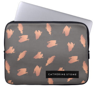 Housse Pour Ordinateur Portable Élégant rose de poule en or abstrait motif