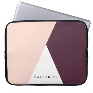 Housse Pour Ordinateur Portable Élégant rougissent le rose et les triangles