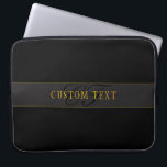 Housse Pour Ordinateur Portable Elegant Script Monogram Black & Gold<br><div class="desc">Elegant looking monogram design,  customize as you like!</div>