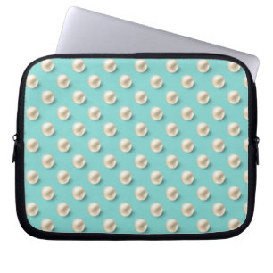 Housse Pour Ordinateur Portable Elégant Turquoise & Perles Portable