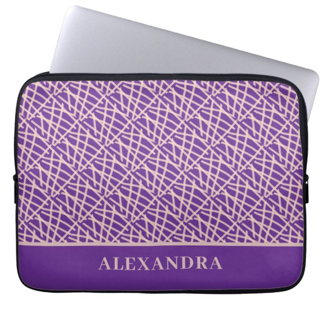 Housse Pour Ordinateur Portable Élégant violet Abstrait (Devant)