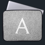 Housse Pour Ordinateur Portable Élégante Parties scintillant d'argent et monogramm<br><div class="desc">Elégante Parties scintillant de Faux Argent et Coque Monogramme Élégant. Ce coque peut être customisé pour inclure votre nom initial et prénom.</div>