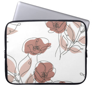 Housse Pour Ordinateur Portable Élégantes fleurs de pavot Motif sans couture