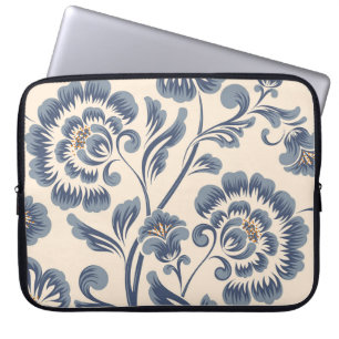Housse Pour Ordinateur Portable Elément motif vintage continu fleur. Élégant t
