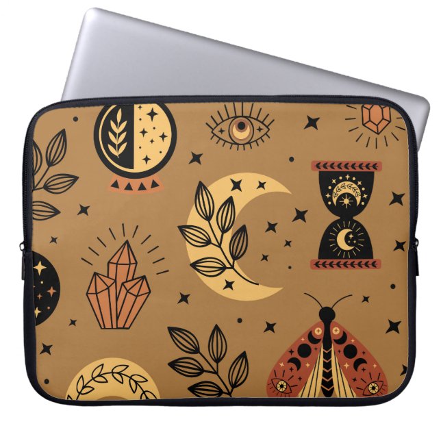 Housse Pour Ordinateur Portable Éléments magiques : Enchanter un Motif sans coutur (Devant)