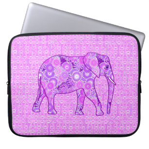 Housse Pour Ordinateur Portable Éléphale tourbillon fractal - violet et orchidée