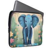 Housse Pour Ordinateur Portable Eléphant Bébé Bleu Whimsical, (Devant droit)