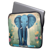 Housse Pour Ordinateur Portable Eléphant Bébé Bleu Whimsical, (devant gauche)
