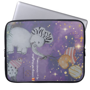 Housse Pour Ordinateur Portable "Eleze Elephant & Polka Hen" Boganhues Imprimer