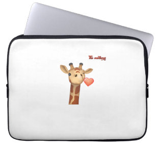 Housse Pour Ordinateur Portable émoticône éjaculation coeur embrasser visage giraf